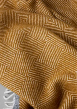 Textiles|Blankets & Throws-TOAST Diamond Wool Blanket Caramel/Charcoal