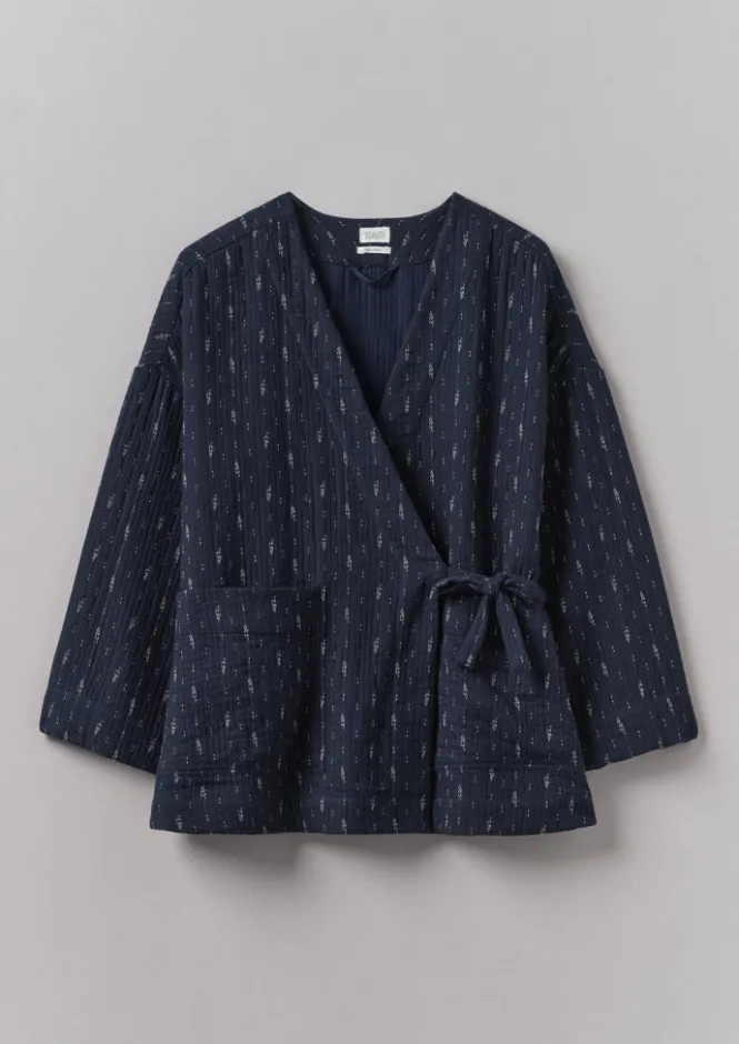 Loungewear|Coats & Jackets-TOAST Dobby Cotton Lounge Jacket IndigoBlue