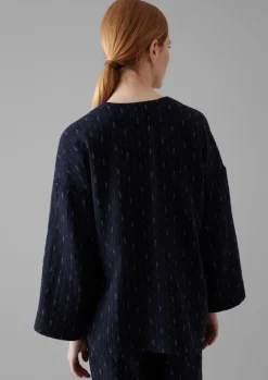 Loungewear|Coats & Jackets-TOAST Dobby Cotton Lounge Jacket IndigoBlue