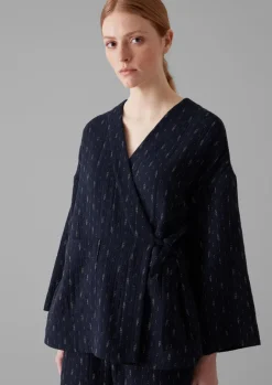 Loungewear|Coats & Jackets-TOAST Dobby Cotton Lounge Jacket IndigoBlue