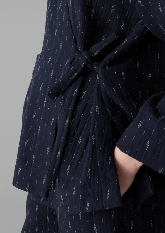Loungewear|Coats & Jackets-TOAST Dobby Cotton Lounge Jacket IndigoBlue