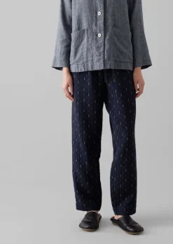 Loungewear|Trousers-TOAST Dobby Stitch Cotton Lounge Trousers IndigoBlue