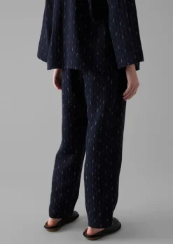 Loungewear|Trousers-TOAST Dobby Stitch Cotton Lounge Trousers IndigoBlue