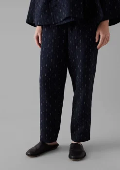 Loungewear|Trousers-TOAST Dobby Stitch Cotton Lounge Trousers IndigoBlue