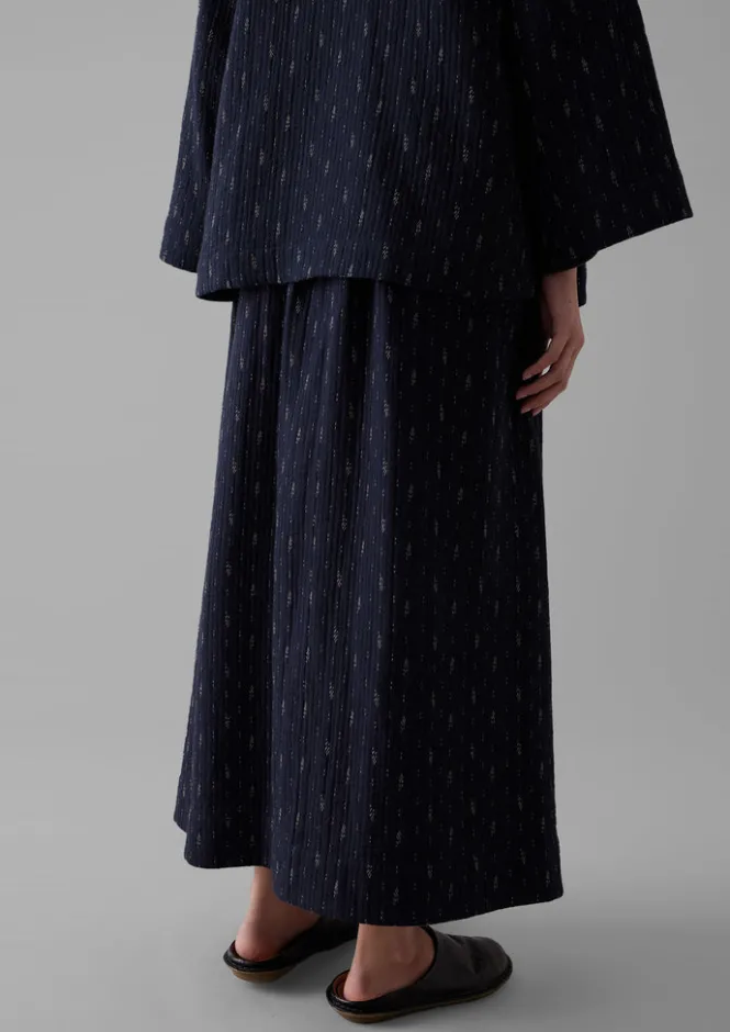 Loungewear|Skirts-TOAST Dobby Stitch Cotton Skirt Indigo/Blue