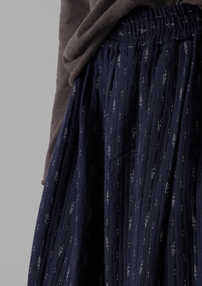 Loungewear|Skirts-TOAST Dobby Stitch Cotton Skirt Indigo/Blue