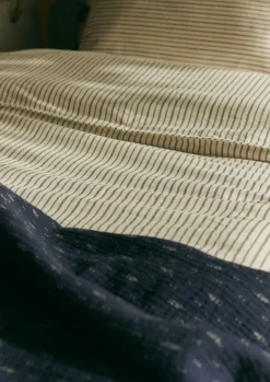 Textiles|Blankets & Throws-TOAST Dobby Stitch Cotton Throw IndigoBlue