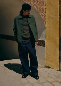 Coats & Jackets-TOAST Dogtooth Wool Chore Jacket ForestGreen