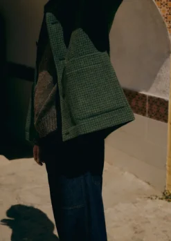 Coats & Jackets-TOAST Dogtooth Wool Chore Jacket ForestGreen