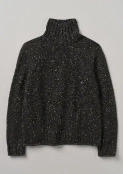 Knitwear-TOAST Donegal Roll Neck Sweater BlackMarl