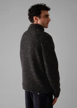 Knitwear-TOAST Donegal Roll Neck Sweater BlackMarl