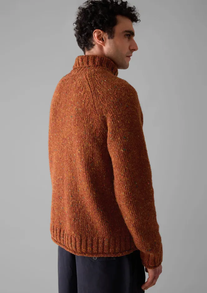 Knitwear-TOAST Donegal Roll Neck Sweater Copper