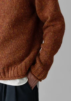 Knitwear-TOAST Donegal Roll Neck Sweater Copper