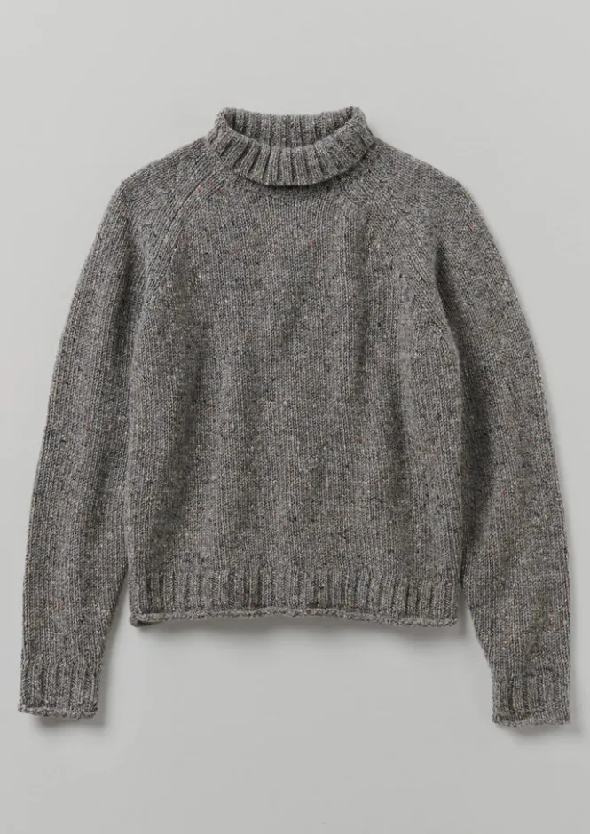 Knitwear-TOAST Donegal Roll Neck Sweater Smoke