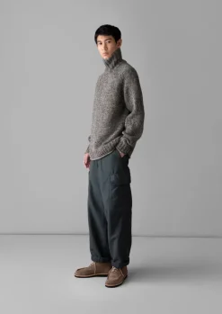 Knitwear-TOAST Donegal Roll Neck Sweater Smoke