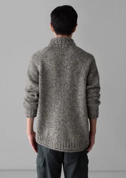 Knitwear-TOAST Donegal Roll Neck Sweater Smoke