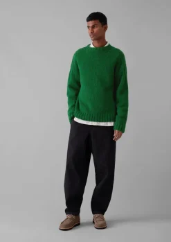 Knitwear-TOAST Donegal Wool High Neck Easy Sweater Emerald