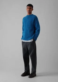 Knitwear-TOAST Donegal Wool High Neck Easy Sweater NeptuneBlue