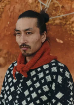 Knitwear-TOAST Donegal Wool Jacquard Sweater CharcoalMelange