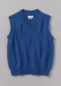 Knitwear-TOAST Donegal Wool Knitted Tank NeptuneBlue