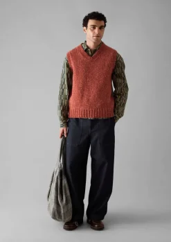 Knitwear-TOAST Donegal Wool Knitted Tank RoseQuartz