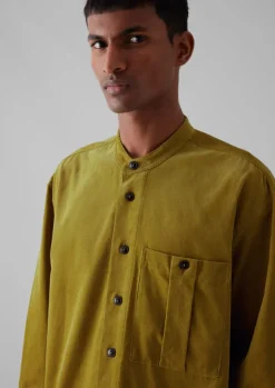Cord|Shirts-TOAST Dropped Shoulder Organic Cord Grandad Shirt GoldenOlive
