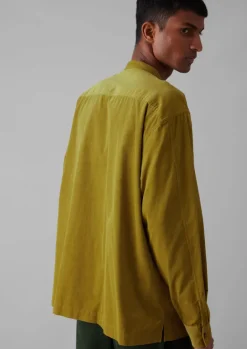 Cord|Shirts-TOAST Dropped Shoulder Organic Cord Grandad Shirt GoldenOlive