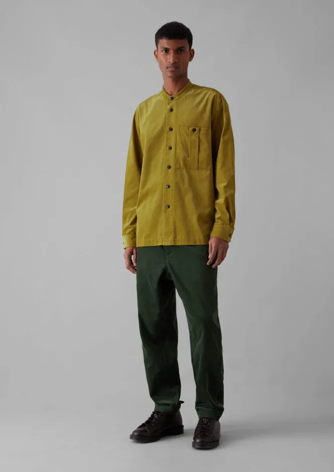 Cord|Shirts-TOAST Dropped Shoulder Organic Cord Grandad Shirt GoldenOlive