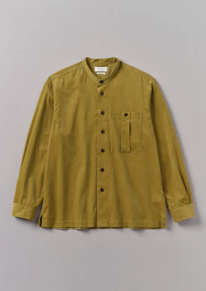 Cord|Shirts-TOAST Dropped Shoulder Organic Cord Grandad Shirt GoldenOlive