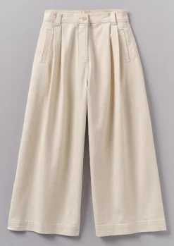Denim|Jeans-TOAST Denim Pleat Front Trousers Ecru