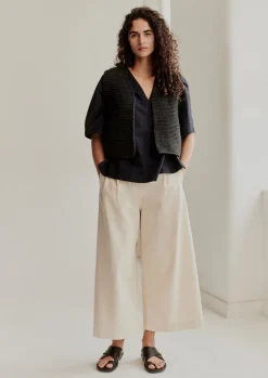 Denim|Jeans-TOAST Denim Pleat Front Trousers Ecru
