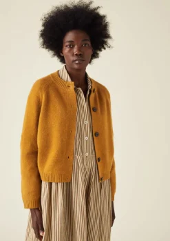 Cashmere|Knitwear-TOAST Eden Wool Cashmere Raglan Cardigan GingerMelange