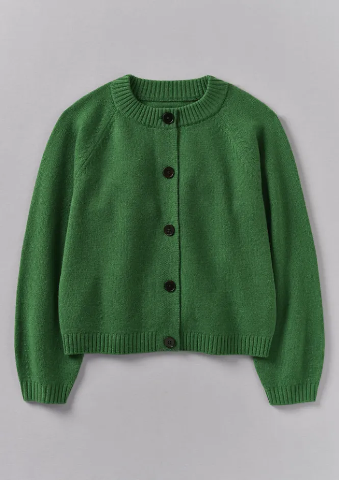 Cashmere|Knitwear-TOAST Eden Wool Cashmere Raglan Cardigan MineralGreen