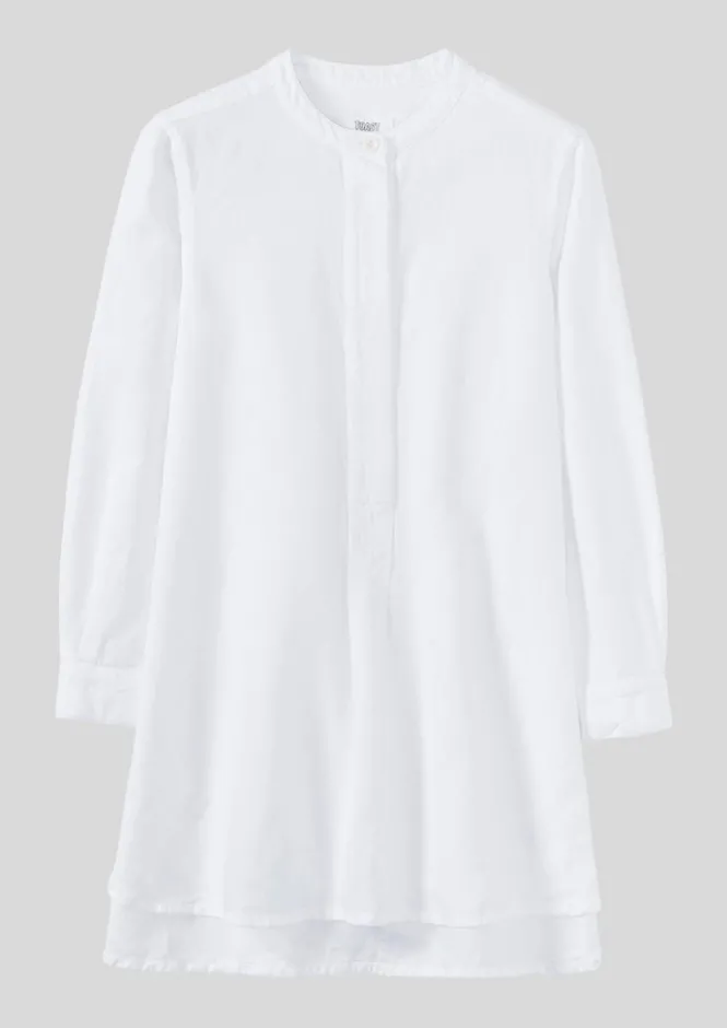 Linen|Tops & Tees-TOAST Elena Cotton Linen Tunic Shirt PaperWhite