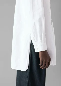 Linen|Tops & Tees-TOAST Elena Cotton Linen Tunic Shirt PaperWhite