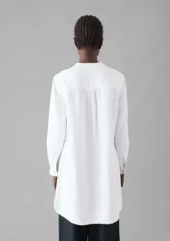Linen|Tops & Tees-TOAST Elena Cotton Linen Tunic Shirt PaperWhite