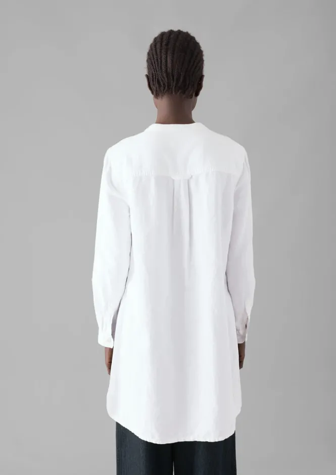 Linen|Tops & Tees-TOAST Elena Cotton Linen Tunic Shirt PaperWhite