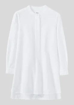 Linen|Tops & Tees-TOAST Elena Cotton Linen Tunic Shirt PaperWhite