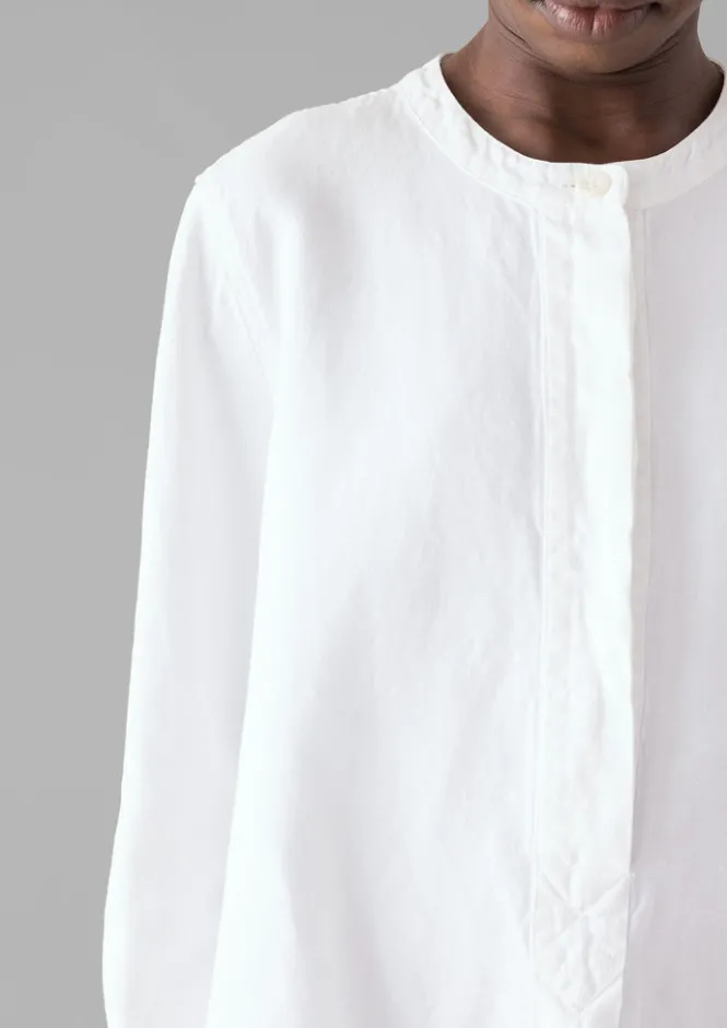 Linen|Tops & Tees-TOAST Elena Cotton Linen Tunic Shirt PaperWhite