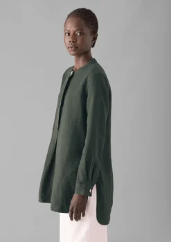 Linen|Tops & Tees-TOAST Elena Cotton Linen Tunic Shirt DustedKhaki