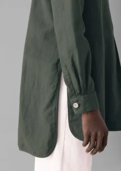 Linen|Tops & Tees-TOAST Elena Cotton Linen Tunic Shirt DustedKhaki