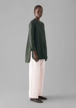 Linen|Tops & Tees-TOAST Elena Cotton Linen Tunic Shirt DustedKhaki