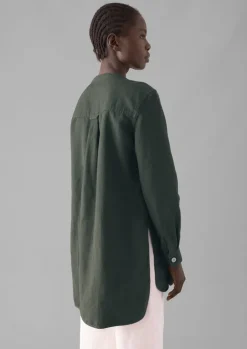 Linen|Tops & Tees-TOAST Elena Cotton Linen Tunic Shirt DustedKhaki