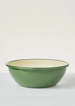 Tableware-TOAST Enamel Salad Bowl Cream/Leaf