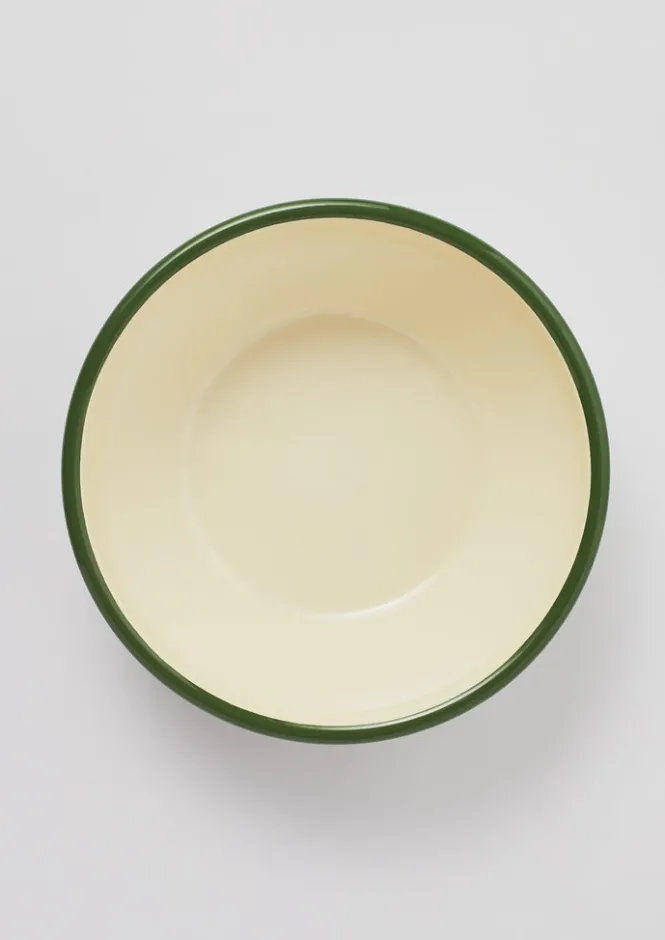 Tableware-TOAST Enamel Salad Bowl Cream/Leaf