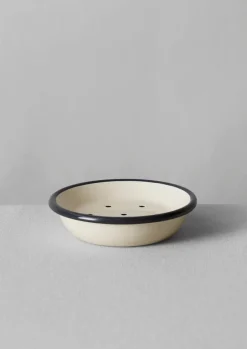 Bathroom-TOAST Enamel Soap Dish Ecru/DarkGrey
