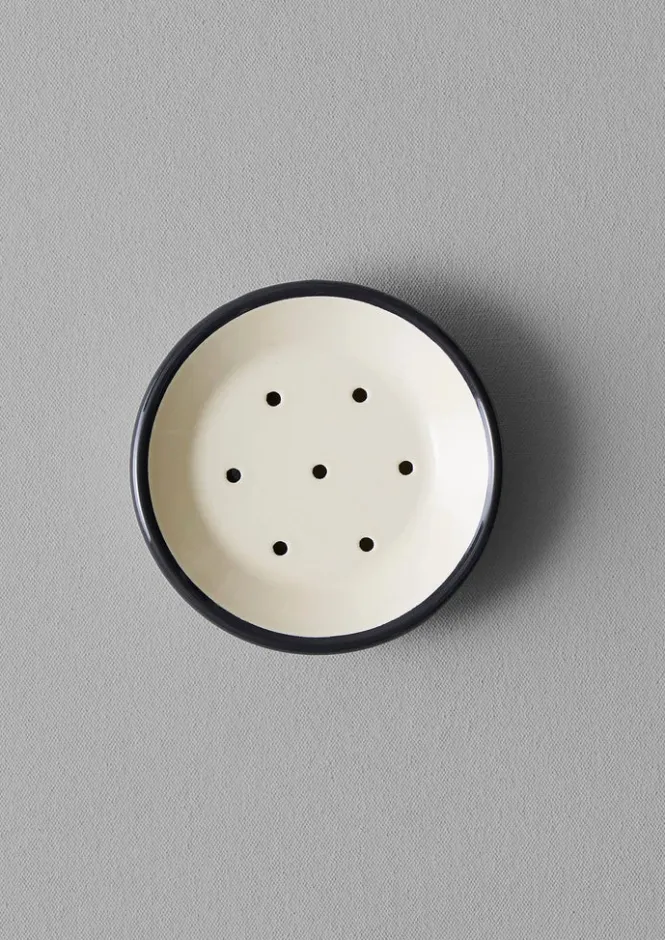 Bathroom-TOAST Enamel Soap Dish Ecru/DarkGrey