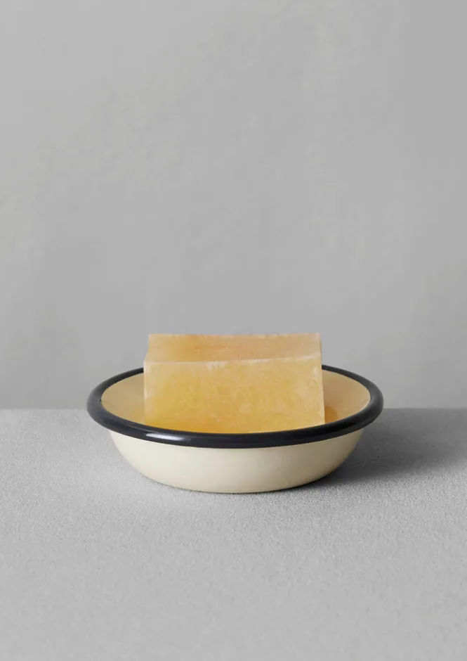 Bathroom-TOAST Enamel Soap Dish Ecru/DarkGrey