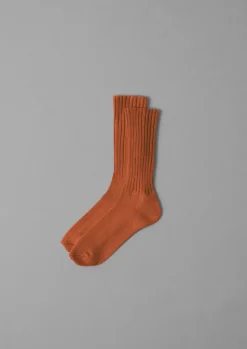 Socks-TOAST Escuyer Cotton Socks Rust
