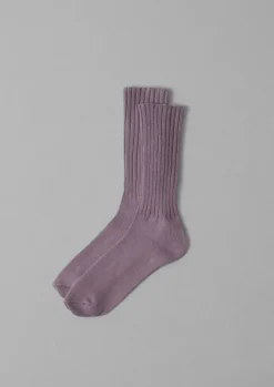Socks-TOAST Escuyer Cotton Socks OffPurple